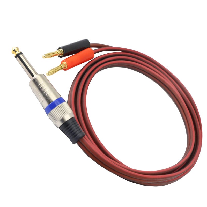 XMSJSIY 1/4 TS to Banana Plug Speaker Cable,6.35mm TS to Banana Plug Speaker Audio Cable,Gold-Plated 1/4 TS Male To Dual Banana Plugs OFC HiFi Speaker Wire For DJ Application, Mixer (5 Feet )-12AWG Cord - Image 4